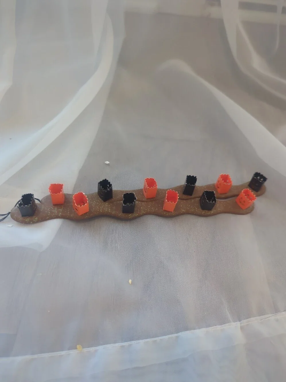 Department 56 Halloween Village Accessories - Orange and Black Luminaire Set